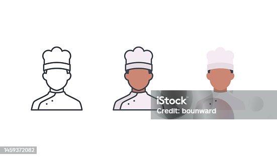 istock Chef Icon Set. Editable Stroke. 1459372082