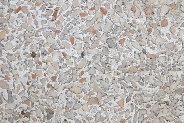 istock Old and dirty white terrazzo floor. 1459374697