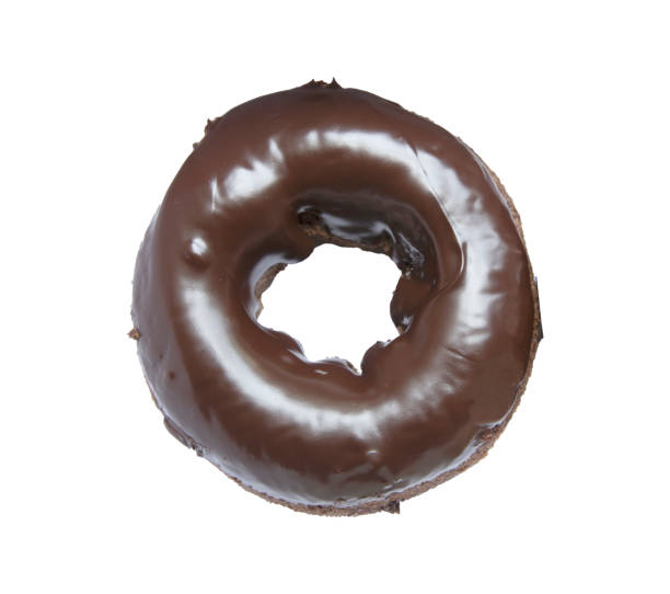 istock Chocolate donut isolated on white background 1459374727