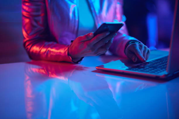 istock Closeup on female using smartphone applications 1459377234