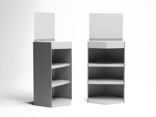 istock POS floor rack stand, display mock-up 1459380365
