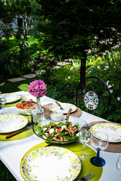istock Fresh salad on table on the garden party 1459384192