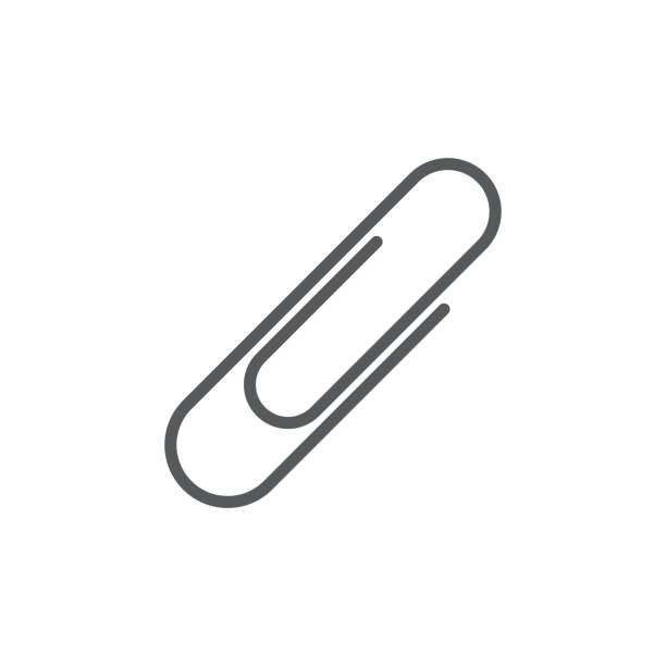 ikona linii spinacza. minimalistyczna ikona na białym tle. spinacz do papieru prosta sylwetka. - thumbtack paper clip isolated equipment stock illustrations