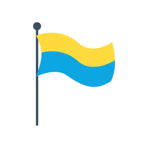 Vector illustration of Blue and yellow flag as symbol of Ukraine vector illustration