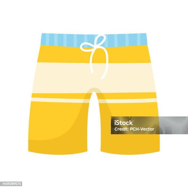 Yellow Swim Shorts For Men Vector Illustration Stock Illustration ...