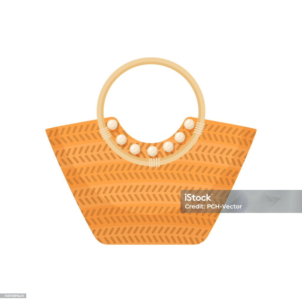 Orange Beach Bag For Women Vector Illustration Stock Illustration ...