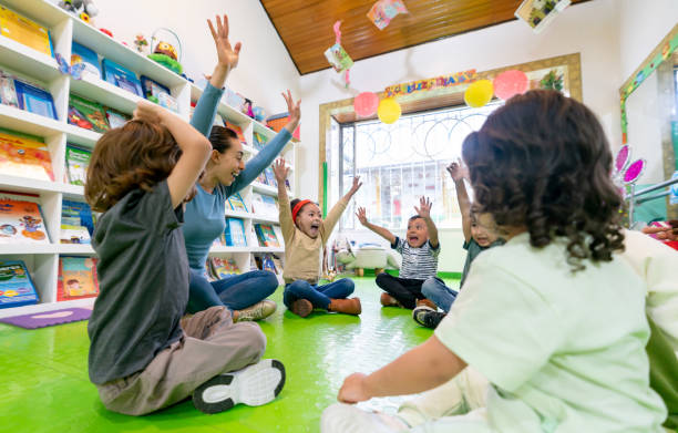 istock Happy group of kids having fun at elementary school 1459390035