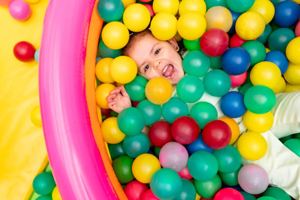 multi-colored balls in the children's playroom