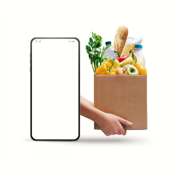 istock Online grocery and delivery service 1459390532
