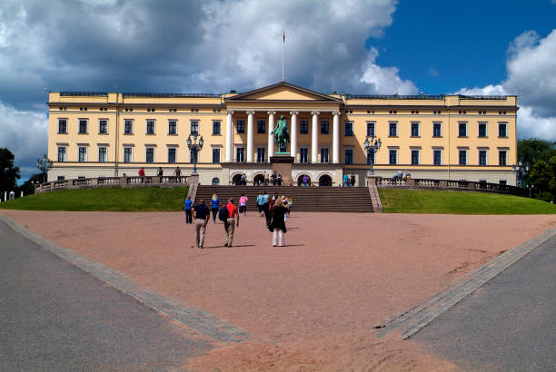 The Royal Palace in Oslo, Norway, the residence of the King of Norway. Originally built during the 19th century for Carl Johan, Charles XIV of Sweden during the union between the two countries.  