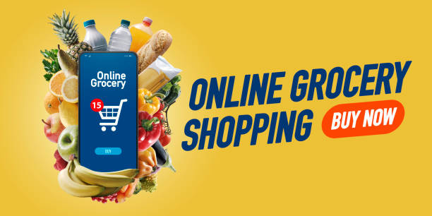 istock Online grocery shopping app on smartphone 1459391846