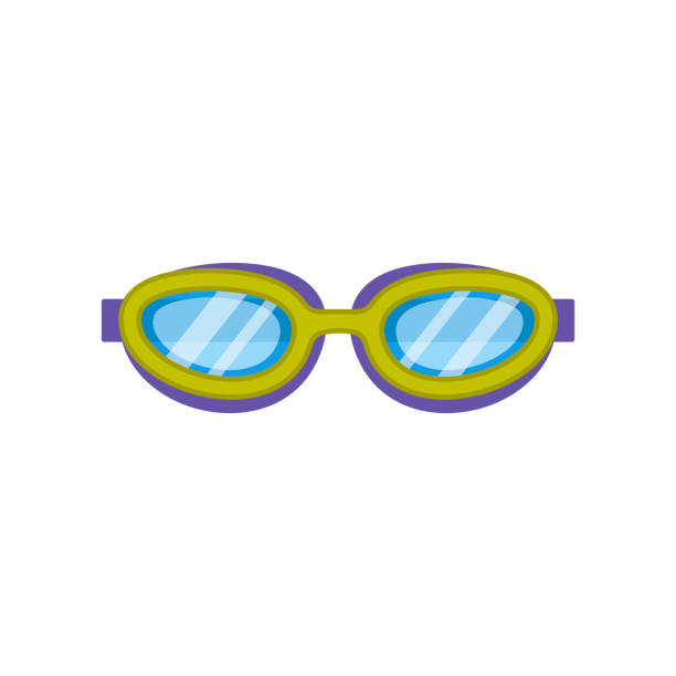 Isolated cartoon underwater glasses Isolated cartoon underwater glasses. Vector illustration mask for swimming on white background. Water sports equipment concept cartoon of a swimming goggles stock illustrations