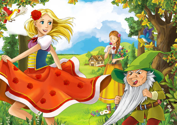 istock cartoon scene with princess in the forest illustration 1459395100