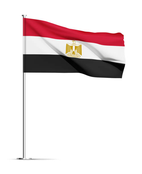 Egypt flag isolated on white background Egypt flag isolated on white background. EPS10 vector egyptian flag stock illustrations