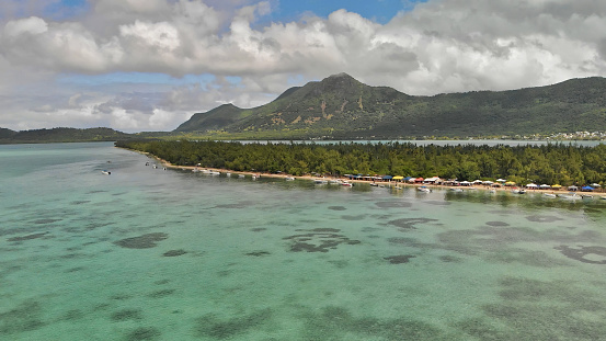 Aerial view of Gabriel Island in Mauritius. High quality photo