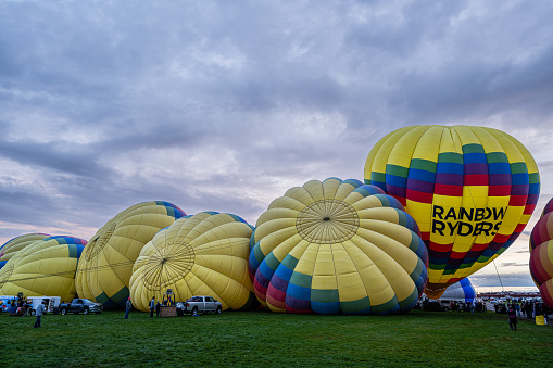 Albuquerque, New Mexico - USA - Oct 4, 2022: Hot air balloon mass ascension at the Albuquerque International Balloon Fiesta.