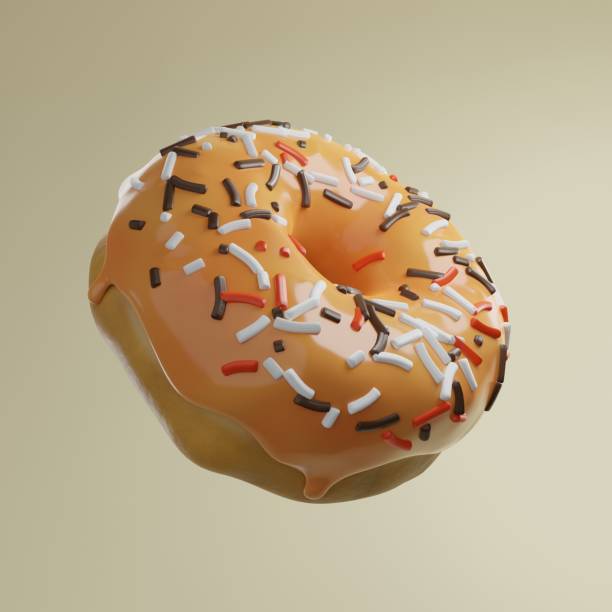 istock Donut with caramel icing and colorful sprinkles 1459409381