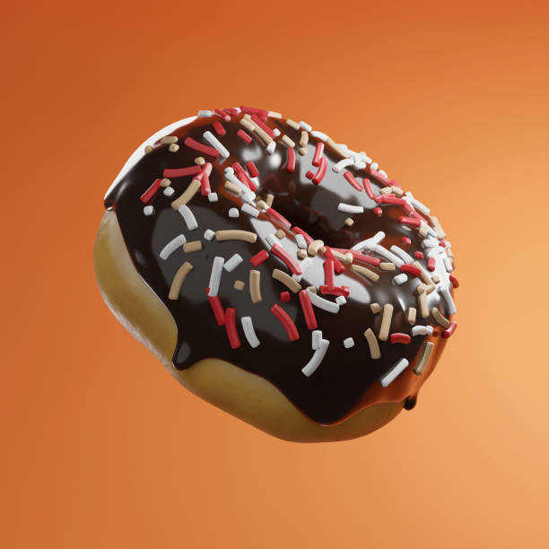 istock Donut with chocolate icing and colorful sprinkles 1459409541