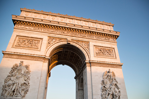 Paris famous Arc de Triomphe, (Arch of Triumph),  considered as one of the world’s best-known commemorative monuments.