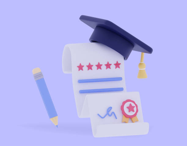 istock 3D graduation cap and diploma icon 1459412739