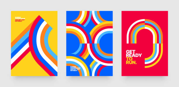 layoutvorlage für ereignisse oder geschäftliche belange. - athlet stock-grafiken, -clipart, -cartoons und -symbole