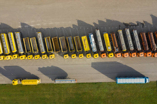istock Trucks from Above, Parking Lot, Europe 1459417628