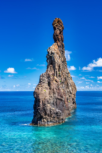Miradouro Ilheus da Ribeira da Janela. Rock formations above the sea, Madeira Island - Portugal.