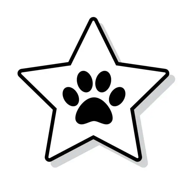 Vector illustration of Paw Print Star Doodle 5