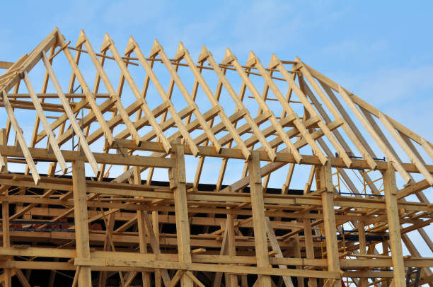 istock Lumber used for the construction or reconstruction of roofs. 1459421110