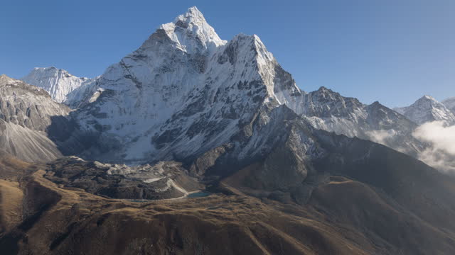 Aerial view of Mount Ama Dablam in Himalayas, Nepal