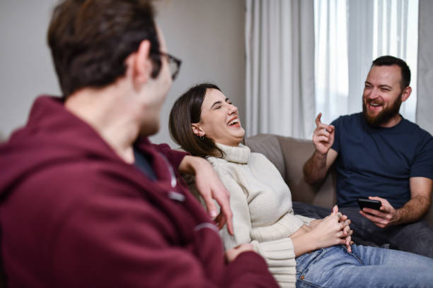 istock Coffee Time For Smiling Friends Enjoying Good Humor 1459423231