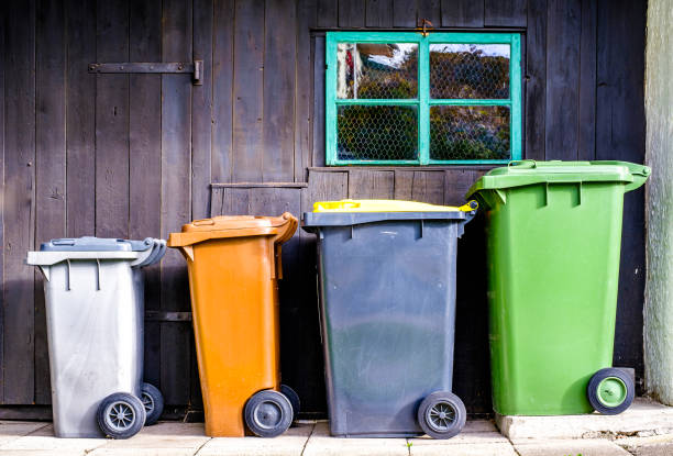 garbage in front of a house - photo