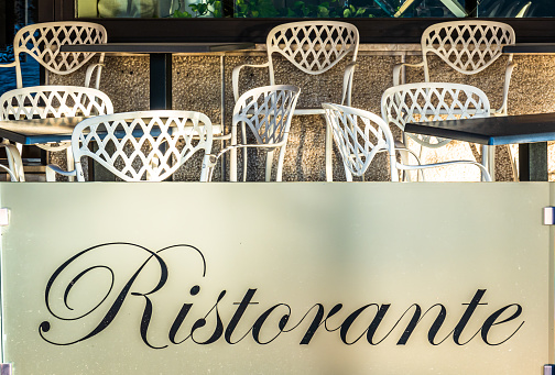 typical restaurant sign in italy - translation: restaurant - photo