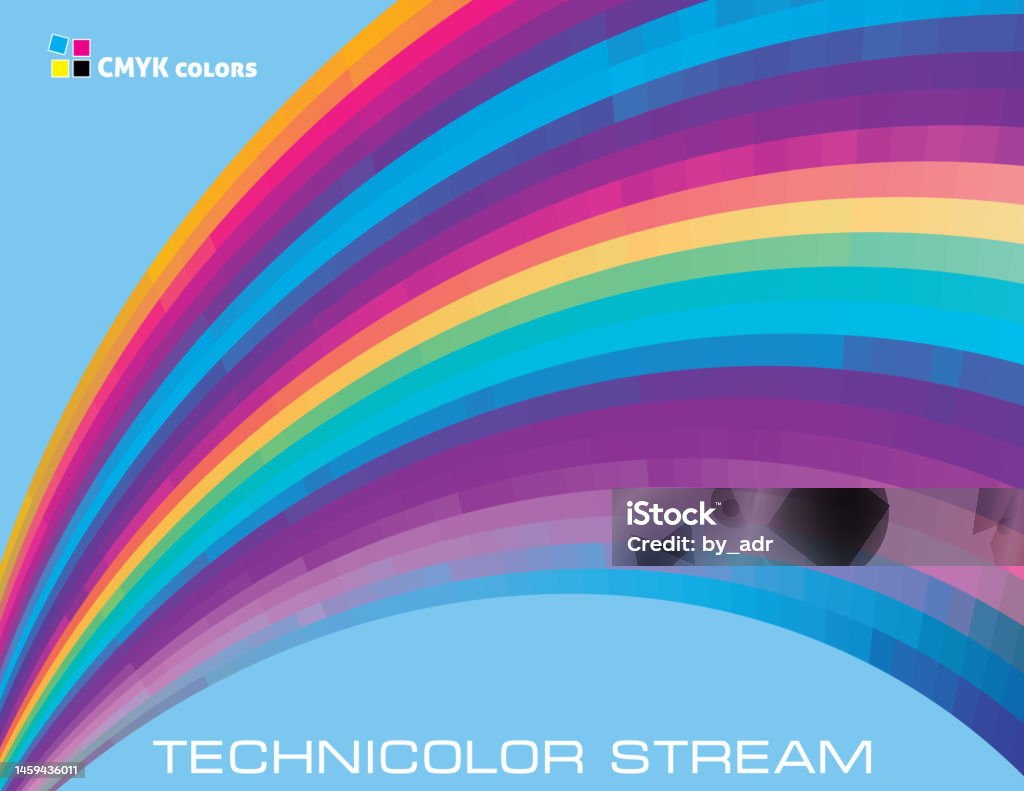 Technicolor Stream With Colour Gradations Multicolor Vector Pattern ...