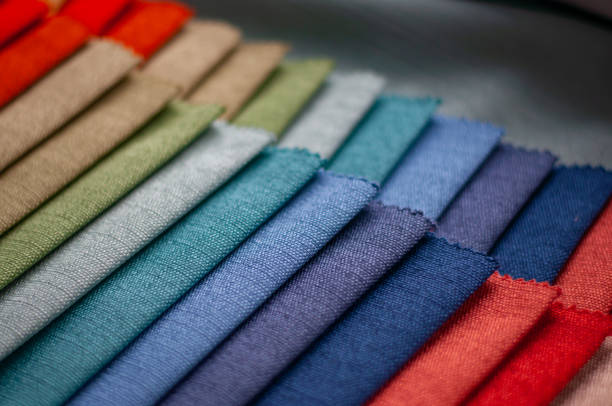 istock Palette with fabric pieces. Close up photos of fabric samples 1459440746