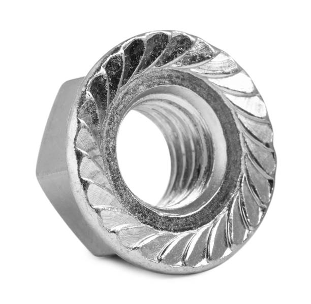 istock One metal flange nut on white background 1459444444