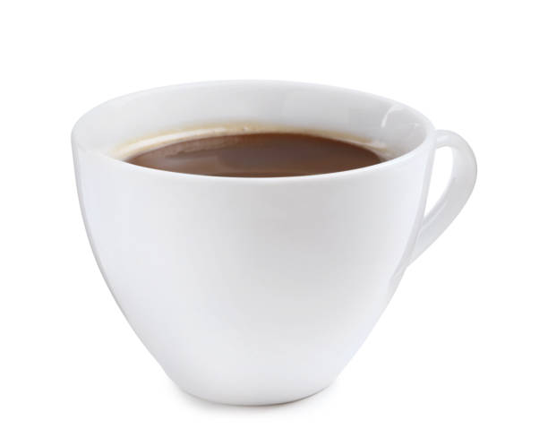 istock Fresh aromatic coffee in cup isolated on white 1459445869