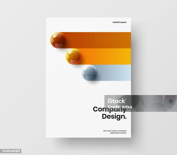 First Page Image Original Front Page Design Vector Layout Geometric Realistic Spheres ...