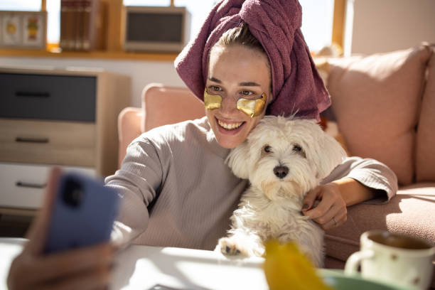 istock Selfie with pet at home 1459449742