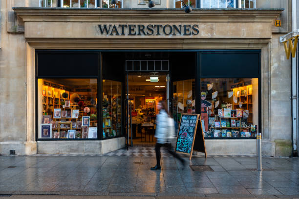 Exeter UK - January 23rd 2023: Waterstones bookstore enterance