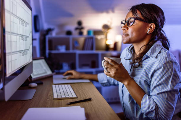 istock Trying to stay awake during night work in the office 1459451452