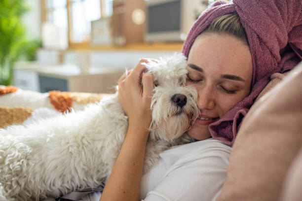 istock Woman loves her dog 1459453783