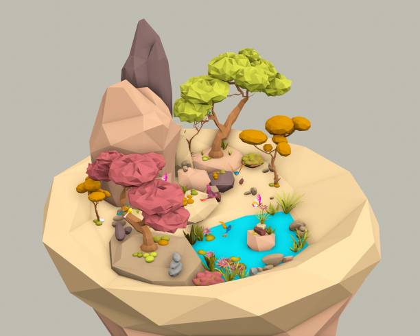 istock Cartoon Style Floating Island in Spring 1459455273