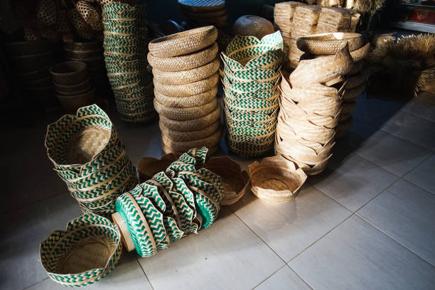 Traditional bamboo woven handicraft souvenir
