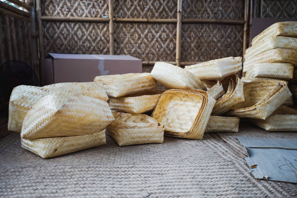 Traditional bamboo woven handicraft souvenir