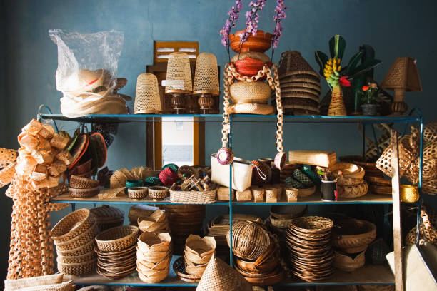 Traditional bamboo woven handicraft souvenir