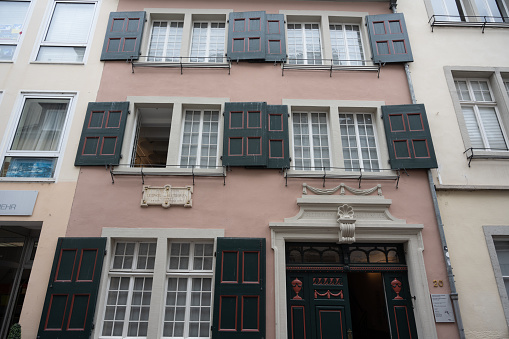 Bonn, Germany - June 29, 2022: The house where Ludwig van Beethoven was born in 1770, which nowadays houses a museum.