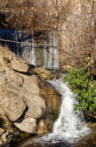 istock Small mountain river on a winter day (Greece, Thessaly). 1459463054