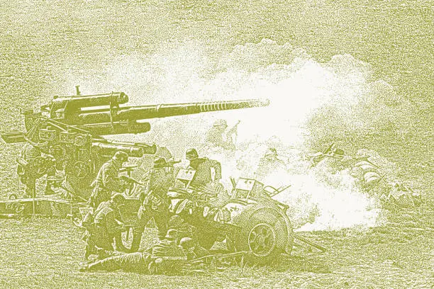 Vector illustration of WWII German Artillery