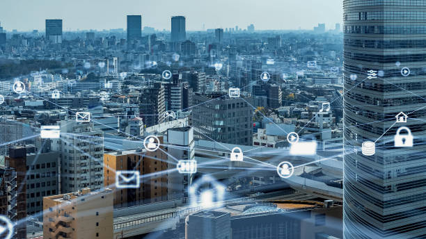 istock Smart city and communication network concept. 5G. LPWA (Low Power Wide Area). Wireless communication. 1459472626